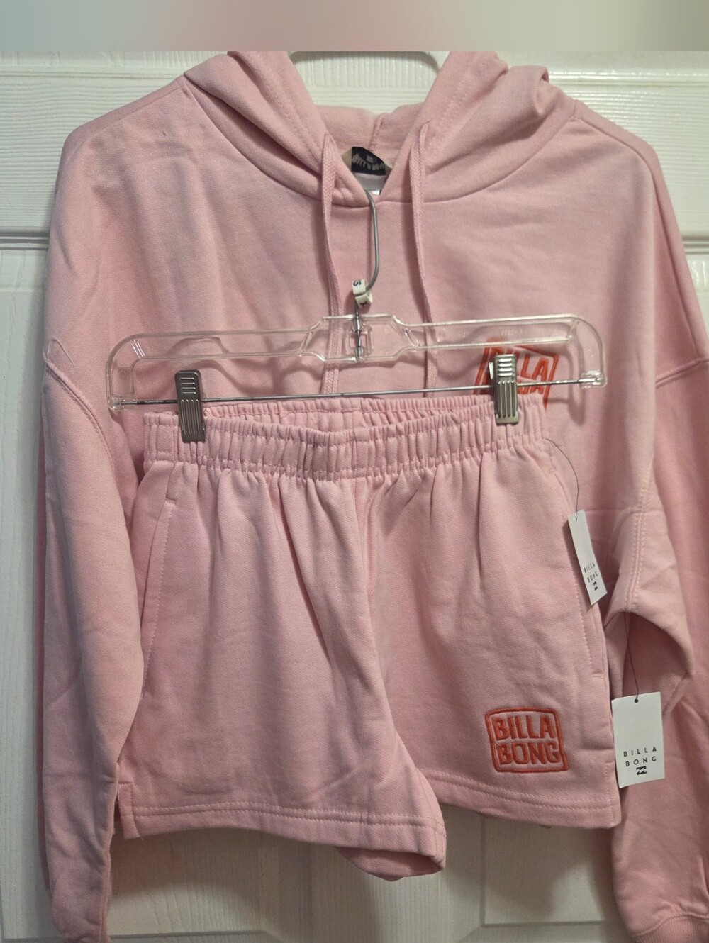 Billabong Juniors Pink Hoodie and Shorts Set NWT
